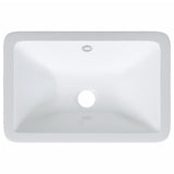 Évier de salle de bain blanc rectangulaire céramique