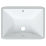 Évier de salle de bain blanc rectangulaire céramique