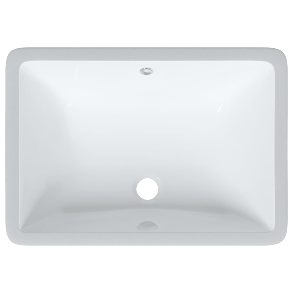 Évier salle de bain blanc rectangulaire céramique