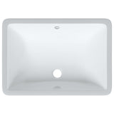 Évier salle de bain blanc rectangulaire céramique