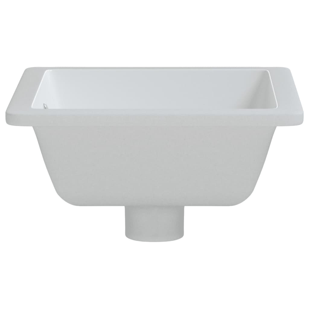 Évier de salle de bain blanc rectangulaire céramique