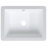 Évier de salle de bain blanc rectangulaire céramique