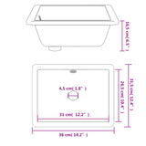 Évier de salle de bain blanc rectangulaire céramique