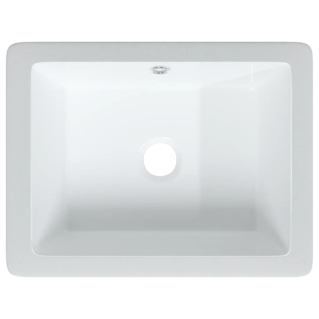 Évier salle de bain blanc 39x30x18,5 cm rectangulaire céramique