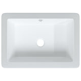 Évier salle de bain blanc 46,5x35x18 cm rectangulaire céramique