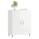 Buffet Blanc brillant 69,5x34x90 cm Bois d'ingénierie