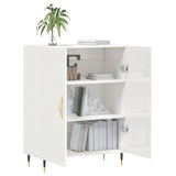 Buffet Blanc brillant 69,5x34x90 cm Bois d'ingénierie