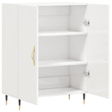 Buffet Blanc brillant 69,5x34x90 cm Bois d'ingénierie