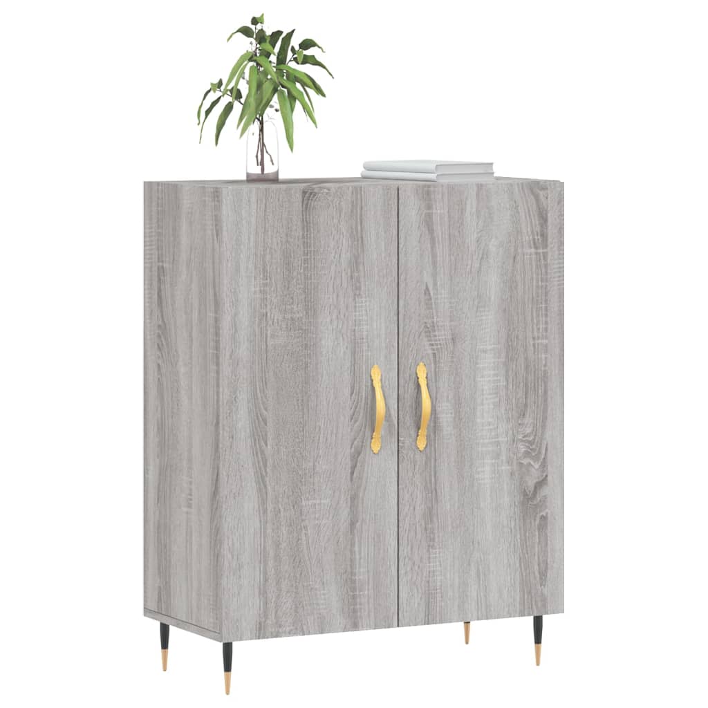 Sonoma graues Sideboard 69,5 x 34 x 90 cm, Holzwerkstoff