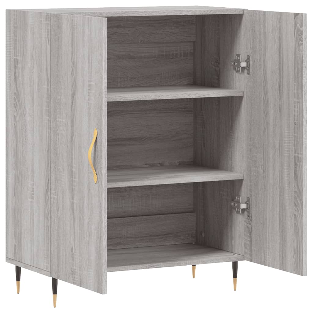 Sonoma graues Sideboard 69,5 x 34 x 90 cm, Holzwerkstoff