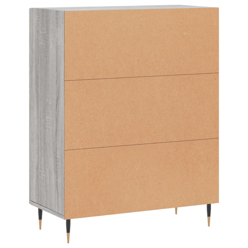 Sonoma graues Sideboard 69,5 x 34 x 90 cm, Holzwerkstoff