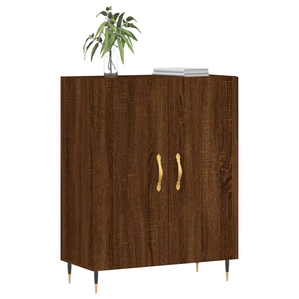 Buffet chêne marron 69,5x34x90 cm bois d'ingénierie