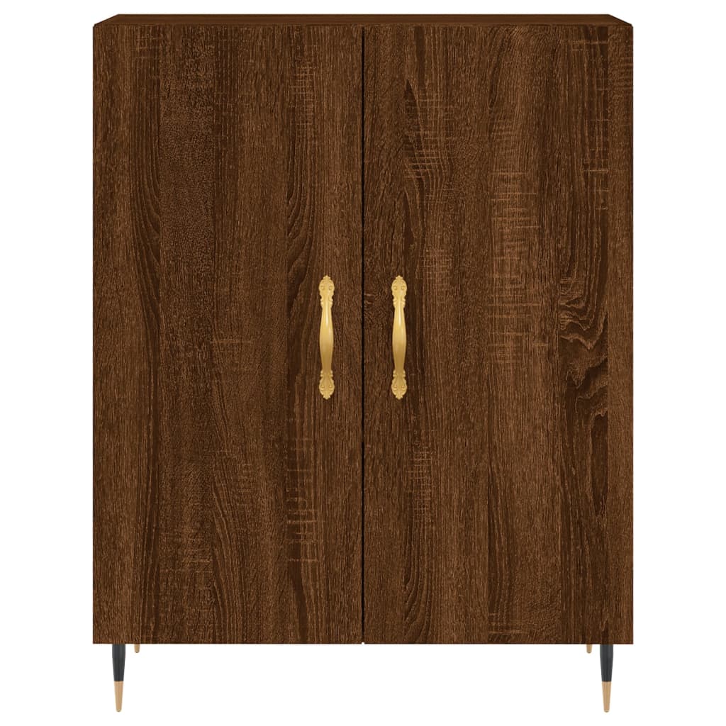 Buffet chêne marron 69,5x34x90 cm bois d'ingénierie