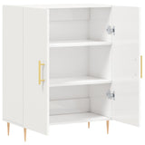 Buffet Blanc brillant 69,5x34x90 cm Bois d'ingénierie