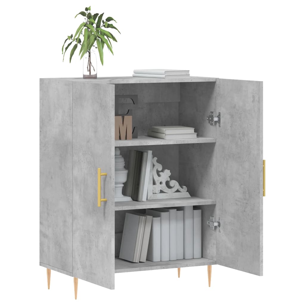 Concrete gray sideboard 69.5x34x90 cm engineered wood