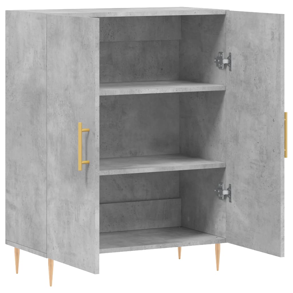 Buffet gris béton 69,5x34x90 cm bois d'ingénierie