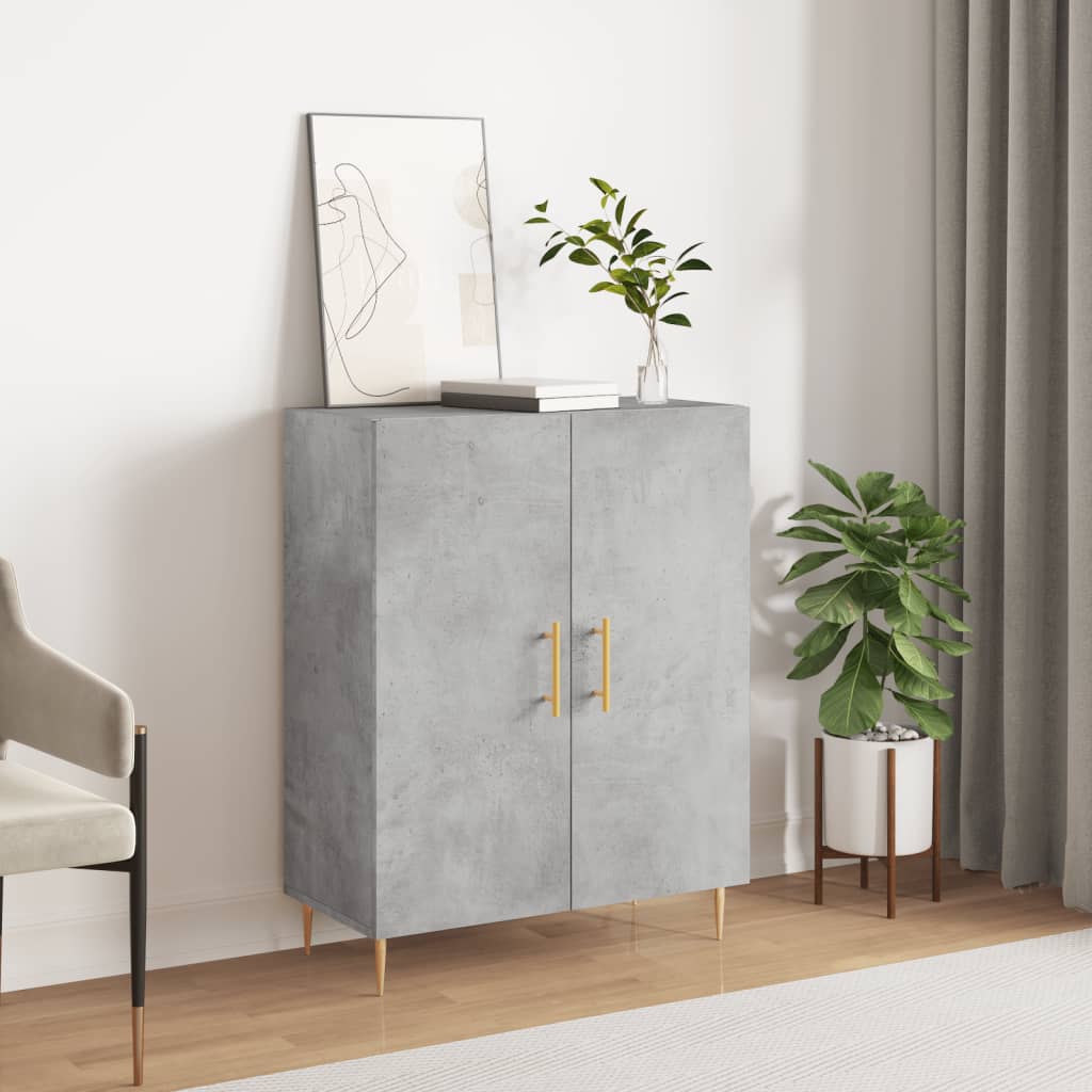 Concrete gray sideboard 69.5x34x90 cm engineered wood