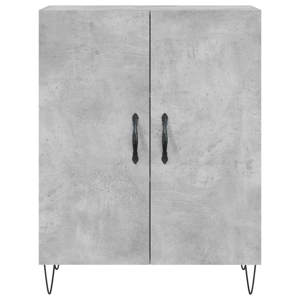 Buffet gris béton 69,5x34x90 cm bois d'ingénierie