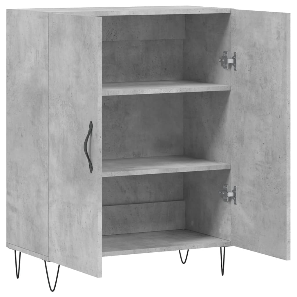 Buffet gris béton 69,5x34x90 cm bois d'ingénierie