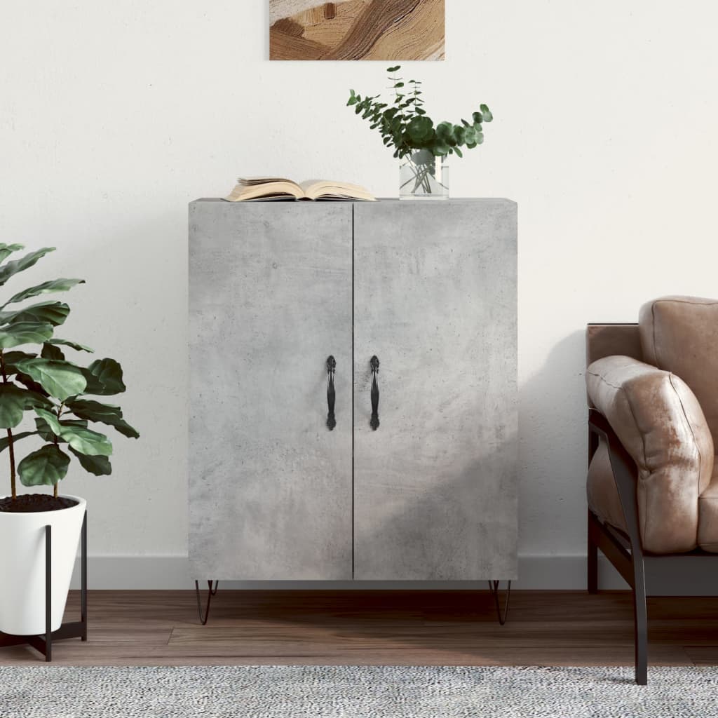 Concrete gray sideboard 69.5x34x90 cm engineered wood