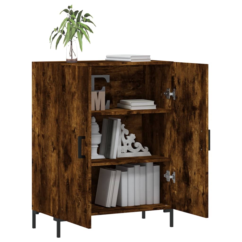 Buffet chêne fumé 69,5x34x90 cm bois d'ingénierie