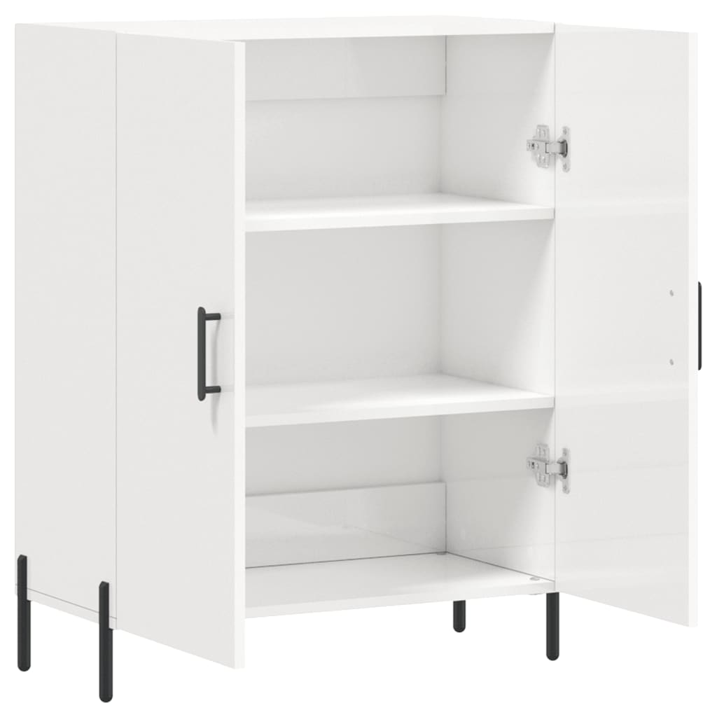 Buffet Blanc brillant 69,5x34x90 cm Bois d'ingénierie