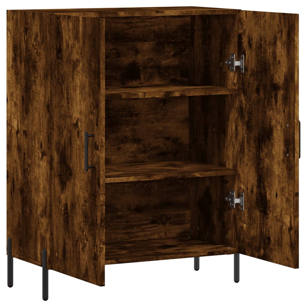 Buffet chêne fumé 69,5x34x90 cm bois d'ingénierie