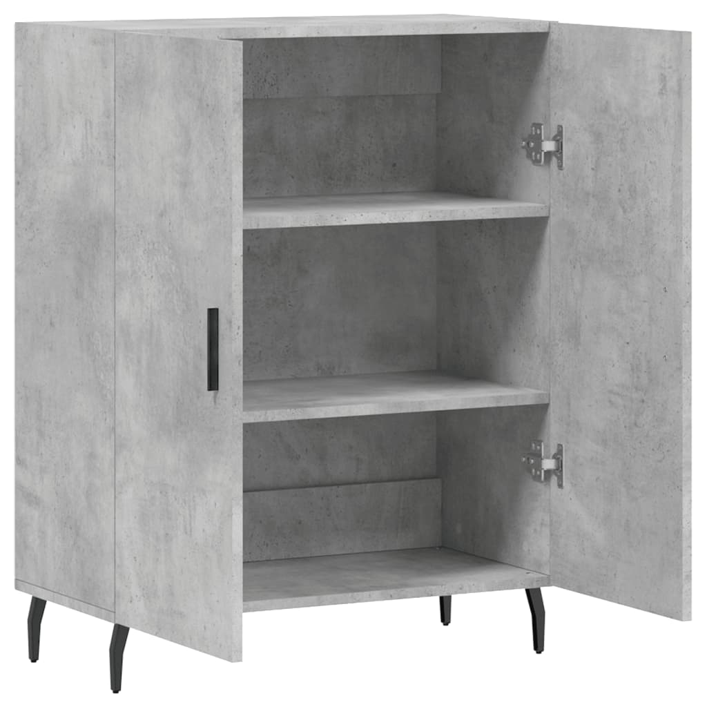 Buffet gris béton 69,5x34x90 cm bois d'ingénierie