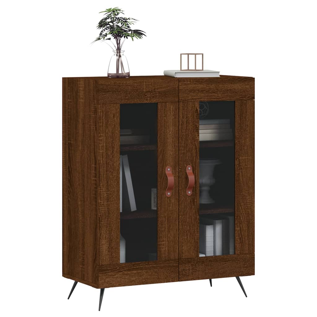 Buffet chêne marron 69,5x34x90 cm bois d'ingénierie