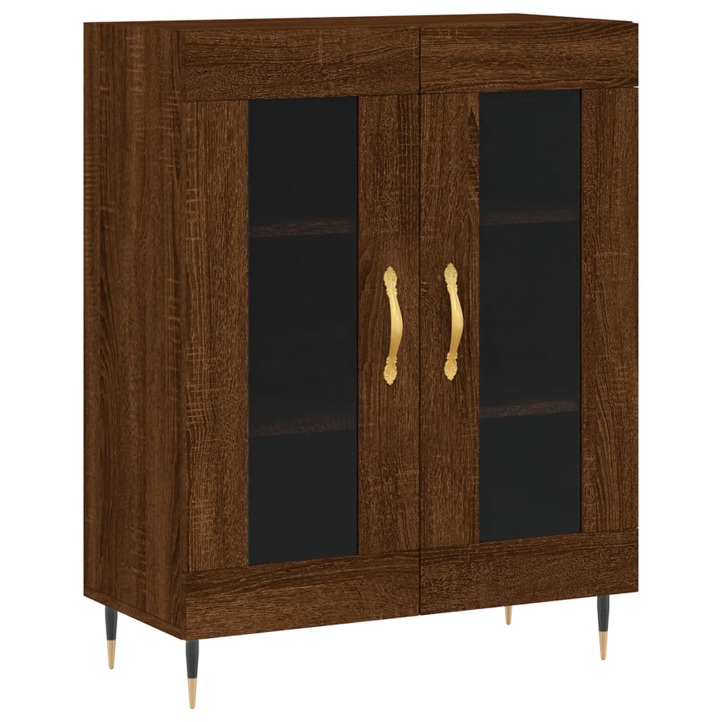 Buffet chêne marron 69,5x34x90 cm bois d'ingénierie