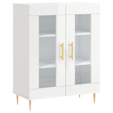 Buffet Blanc brillant 69,5x34x90 cm Bois d'ingénierie