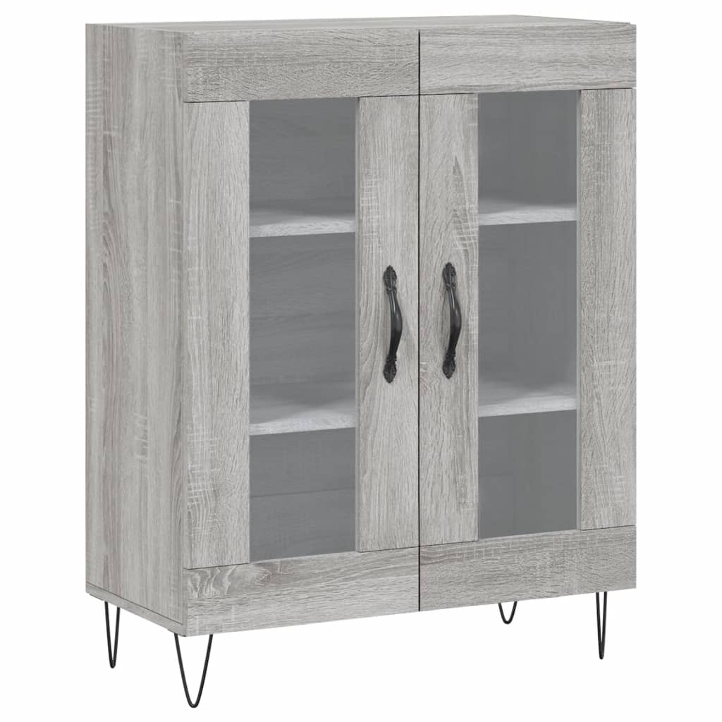 Sonoma graues Sideboard 69,5 x 34 x 90 cm, Holzwerkstoff