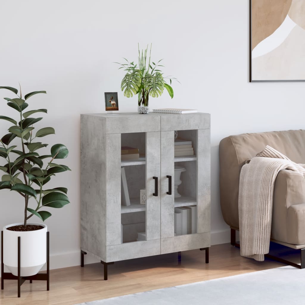 Concrete gray sideboard 69.5x34x90 cm engineered wood