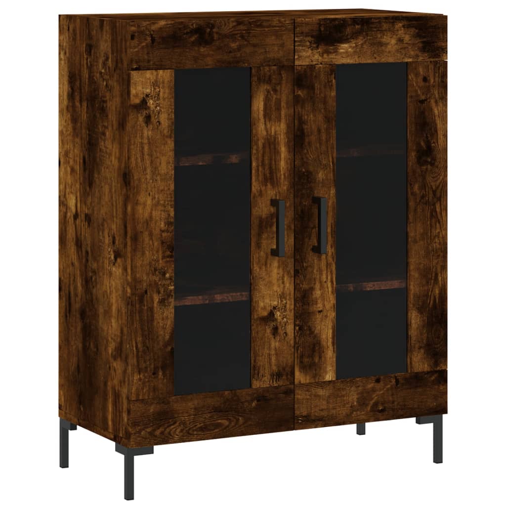 Buffet chêne fumé 69,5x34x90 cm bois d'ingénierie