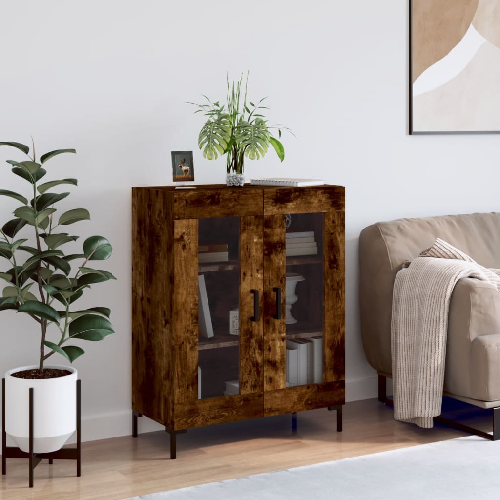 Smoked oak sideboard 69.5x34x90 cm engineered wood