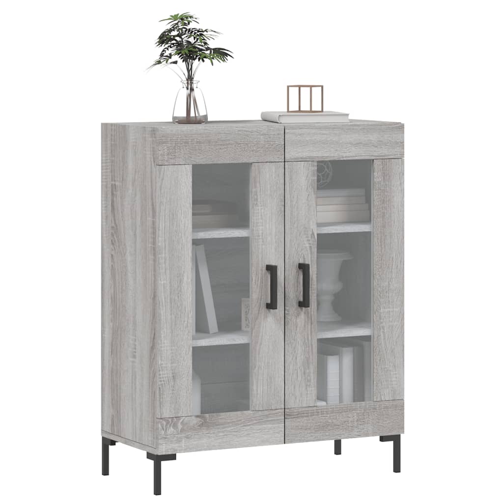 Sonoma graues Sideboard 69,5 x 34 x 90 cm, Holzwerkstoff