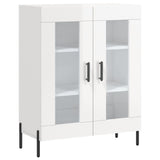 Buffet Blanc brillant 69,5x34x90 cm Bois d'ingénierie