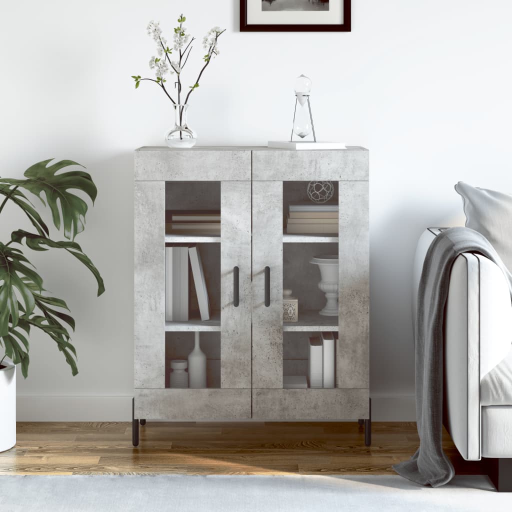 Concrete gray sideboard 69.5x34x90 cm engineered wood