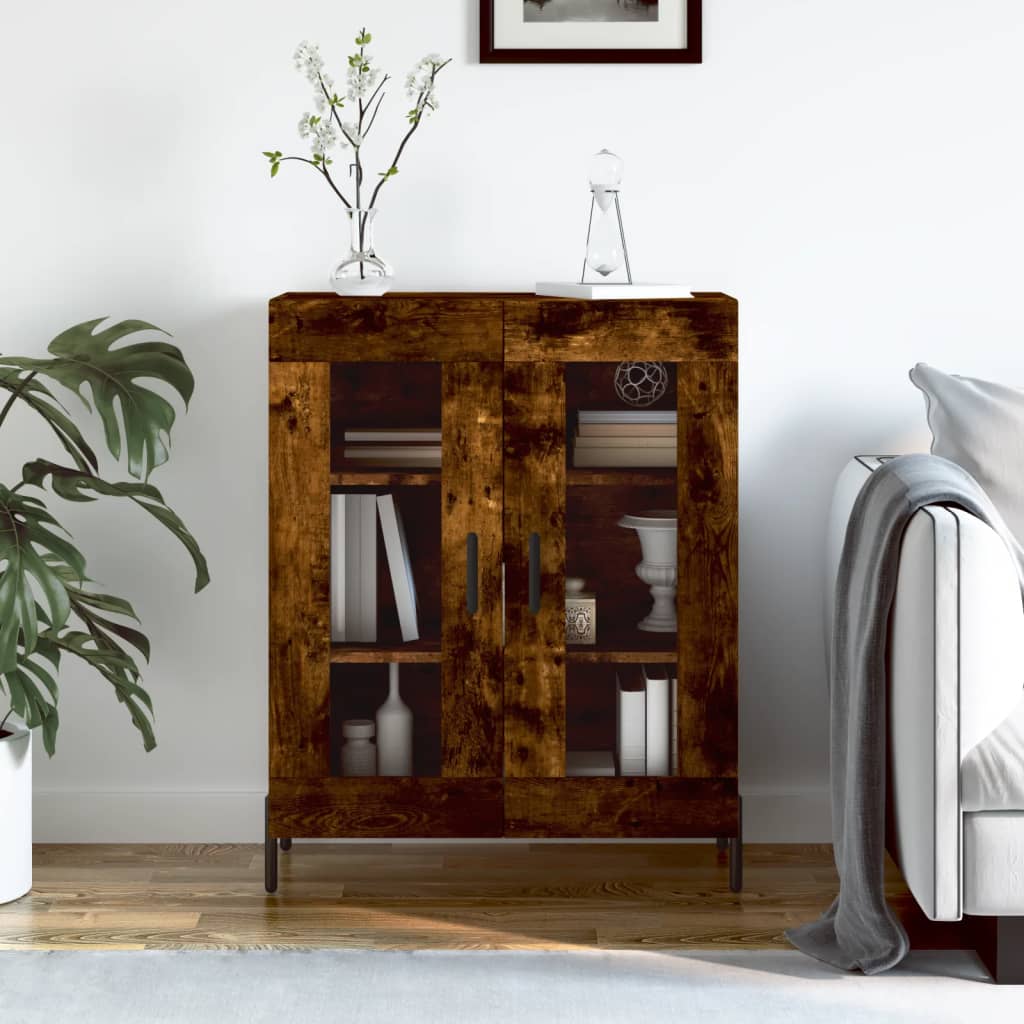 Smoked oak sideboard 69.5x34x90 cm engineered wood