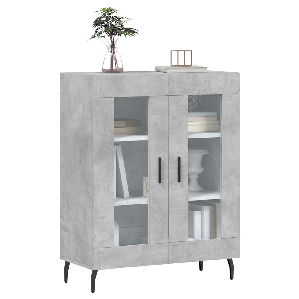 Buffet gris béton 69,5x34x90 cm bois d'ingénierie