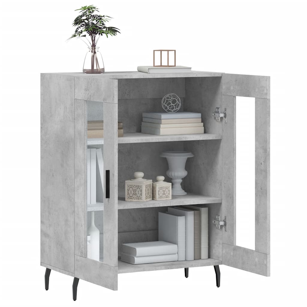 Buffet gris béton 69,5x34x90 cm bois d'ingénierie