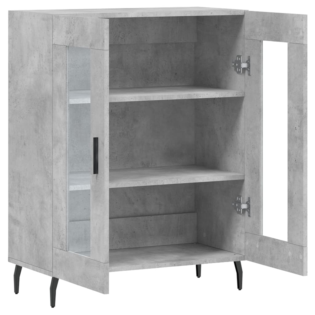 Buffet gris béton 69,5x34x90 cm bois d'ingénierie