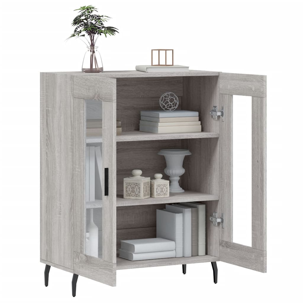 Sonoma graues Sideboard 69,5 x 34 x 90 cm, Holzwerkstoff