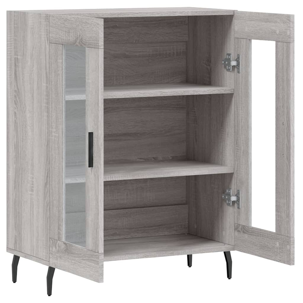 Sonoma graues Sideboard 69,5 x 34 x 90 cm, Holzwerkstoff