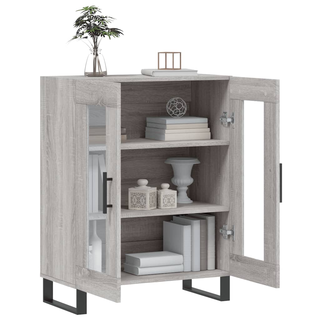 Sonoma graues Sideboard 69,5 x 34 x 90 cm, Holzwerkstoff