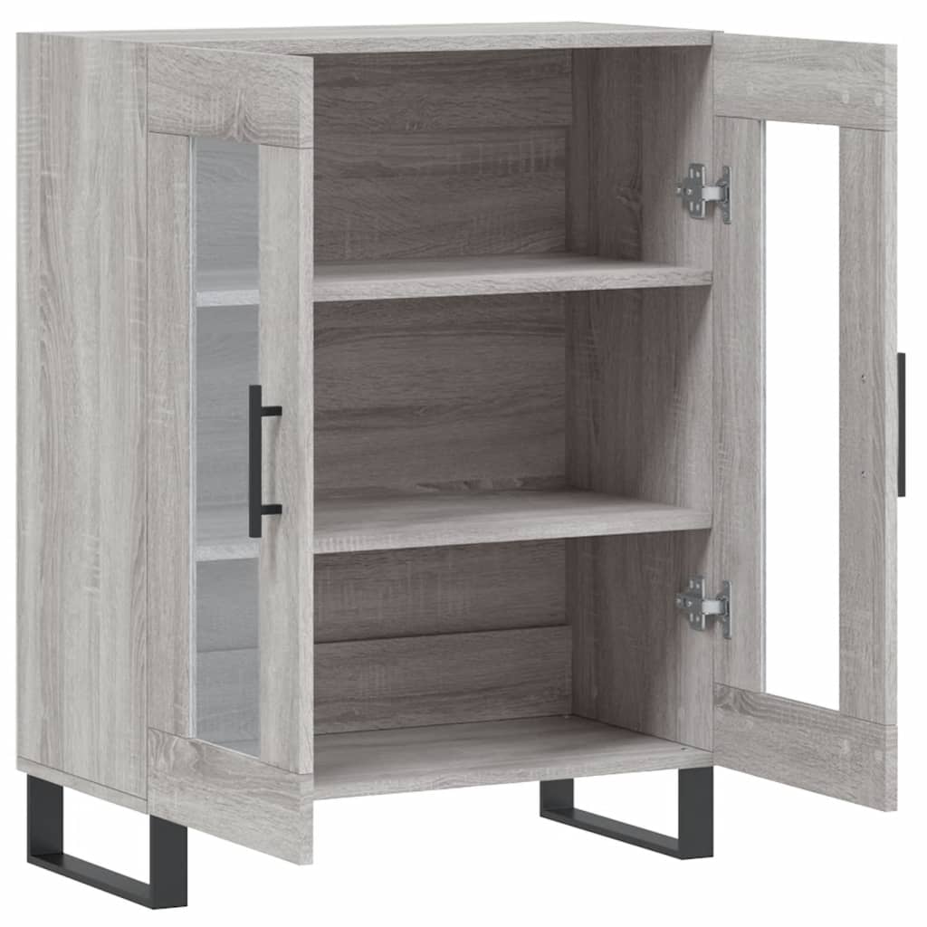 Sonoma graues Sideboard 69,5 x 34 x 90 cm, Holzwerkstoff