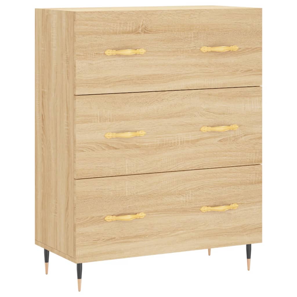 Sideboard aus Sonoma-Eiche, 69,5 x 34 x 90 cm, Holzwerkstoff