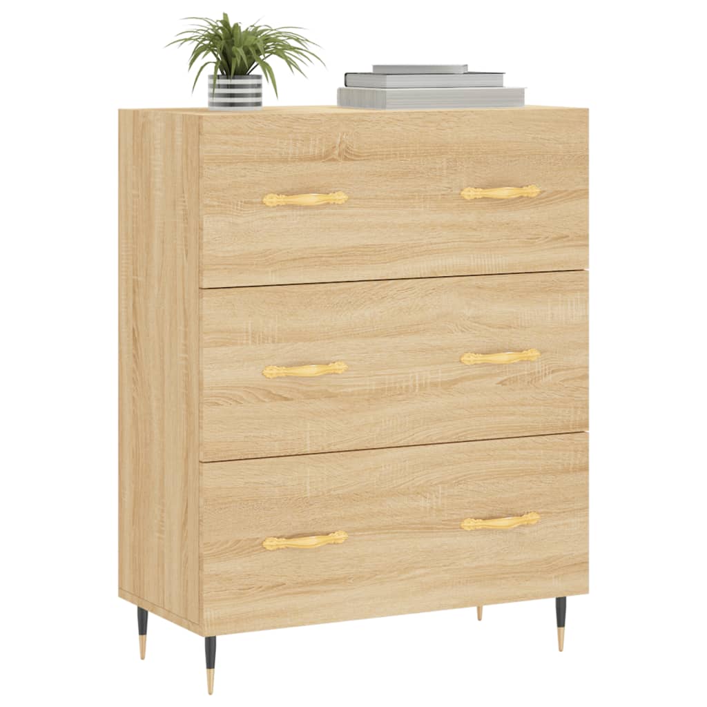 Sideboard aus Sonoma-Eiche, 69,5 x 34 x 90 cm, Holzwerkstoff