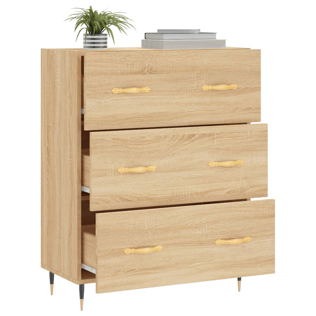 Sideboard aus Sonoma-Eiche, 69,5 x 34 x 90 cm, Holzwerkstoff