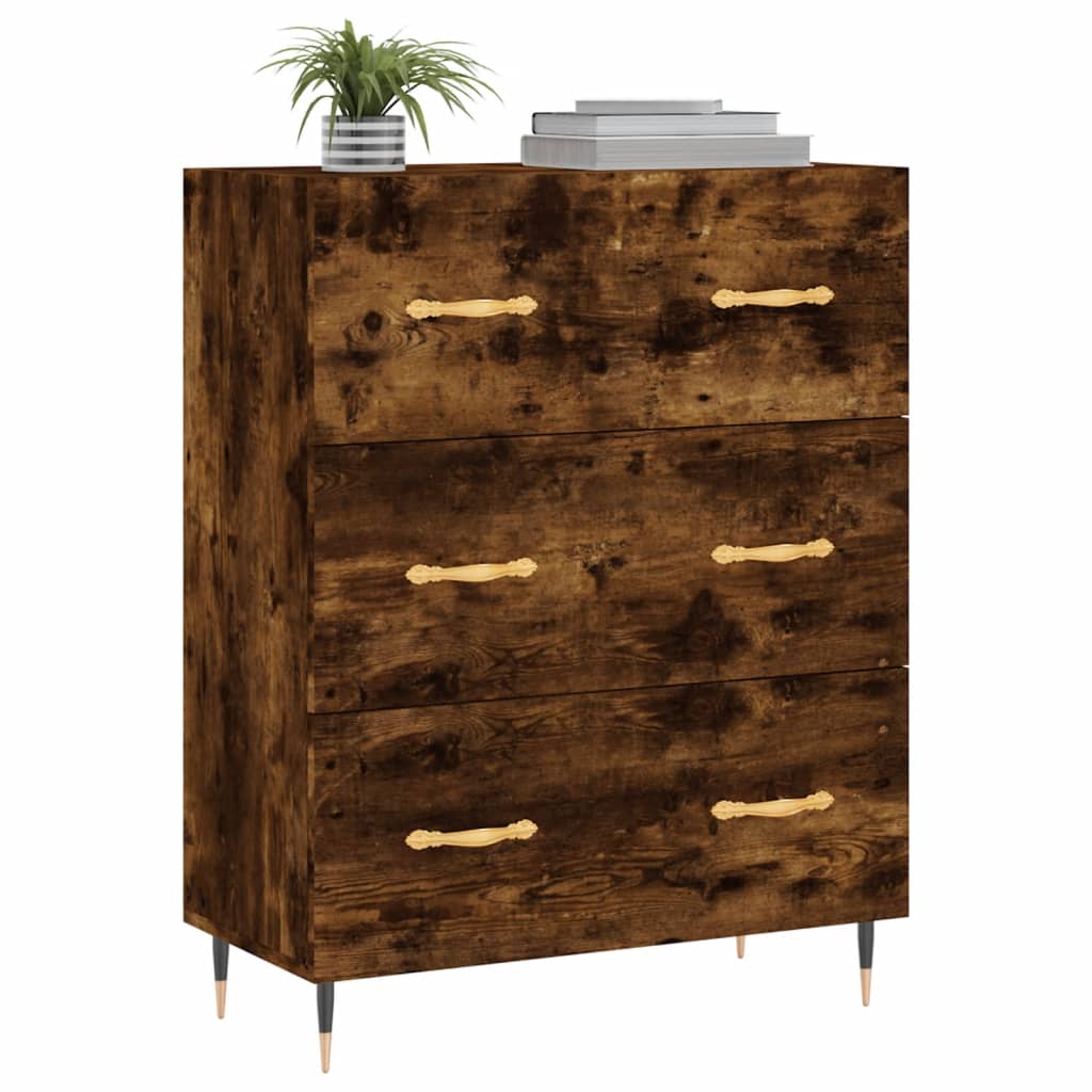 Sideboard aus geräucherter Eiche, 69,5 x 34 x 90 cm, Holzwerkstoff